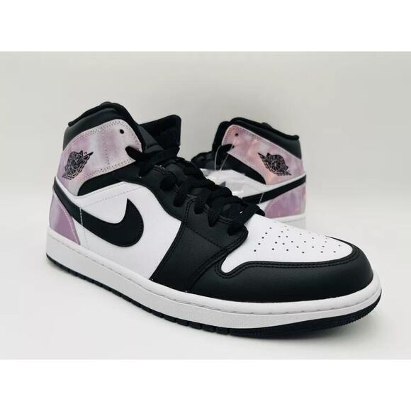 Nike Air Jordan 1 Black & White Mid Lace Up Athletic Sneaker Shoes Size 6.5 - Picture 1 of 12